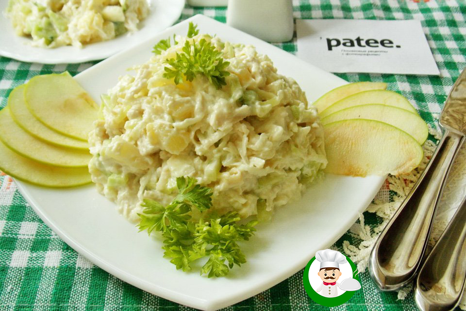салат курица ананас яблоко