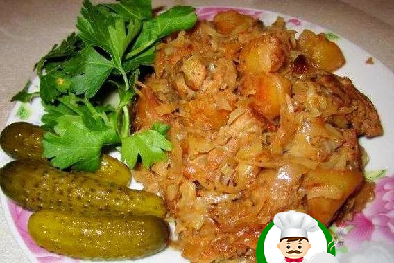 Свинина с капустой и картошкой