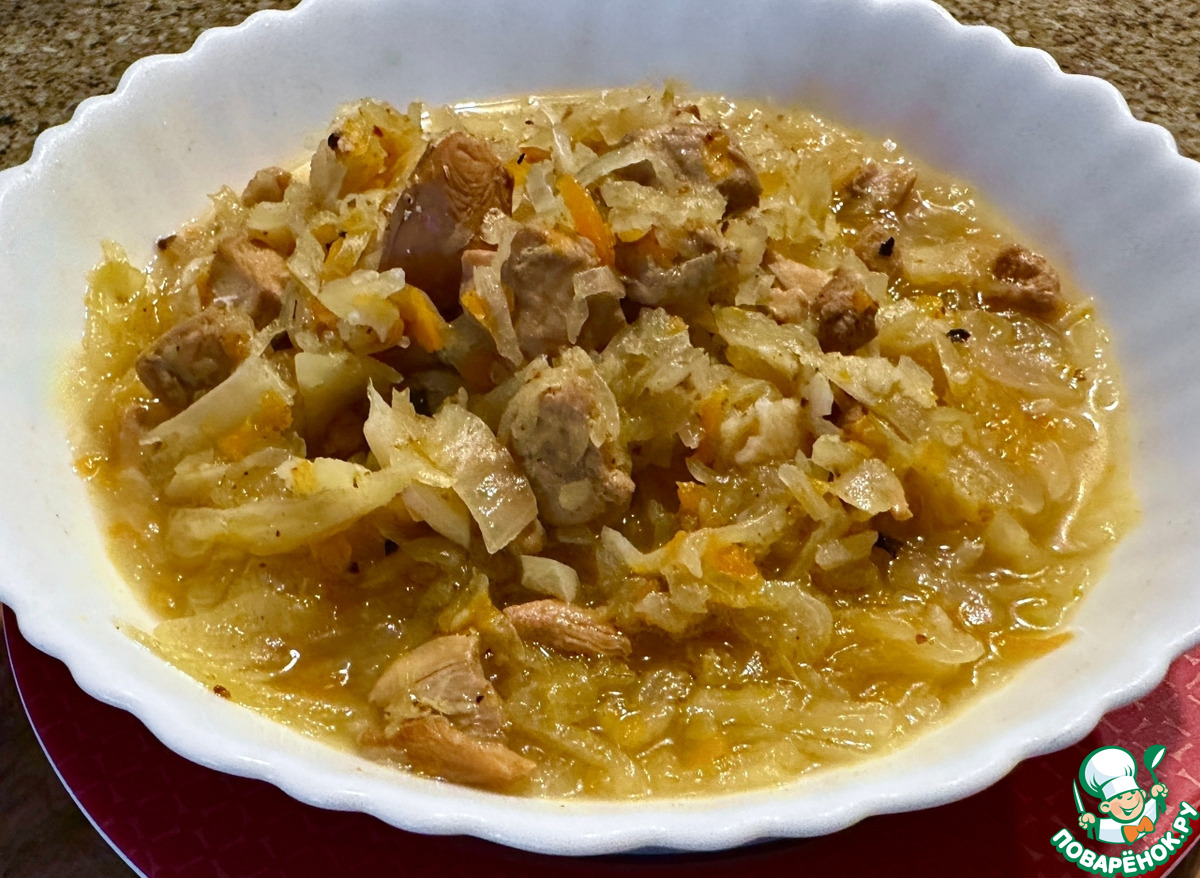 Солянка. Курица. Бульон. Капуста