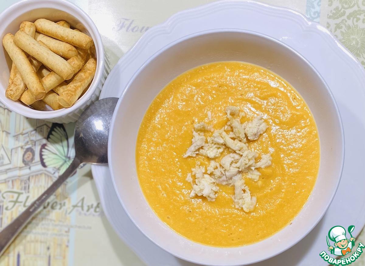 Суп-пюре с бататом и куриной грудкой