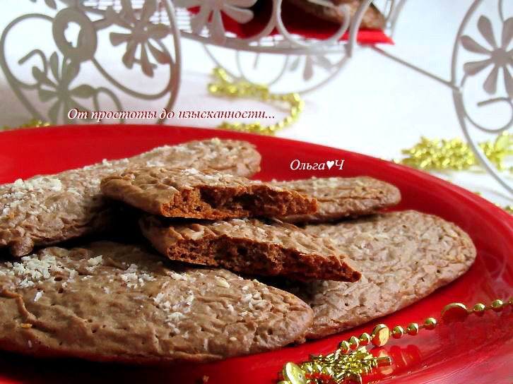 Шоколадное печенье с кокосовой стружкой