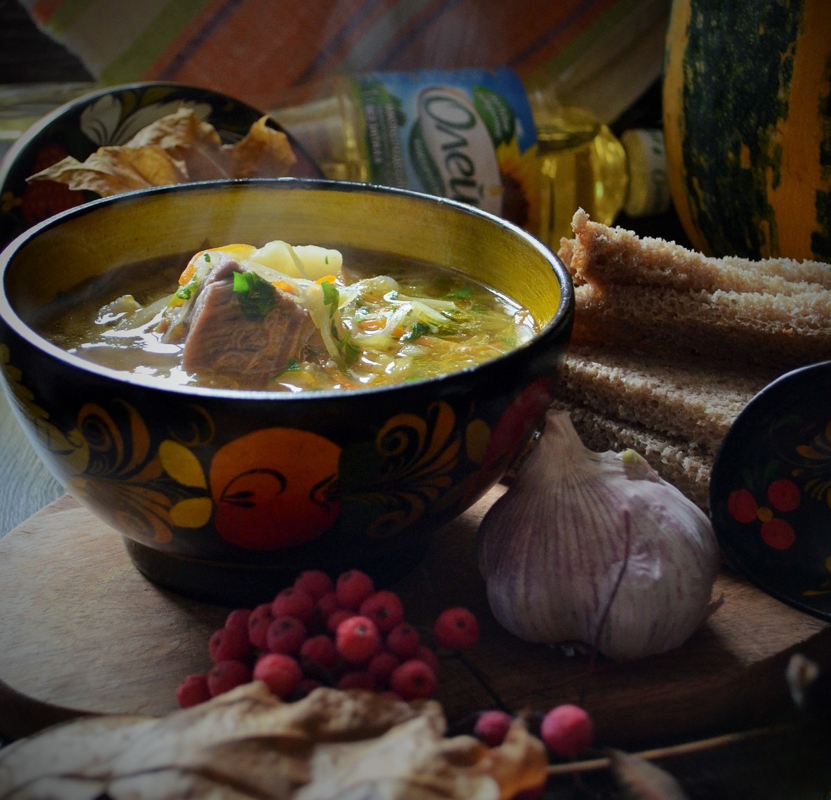 Щи с тыквой и квашеной капустой